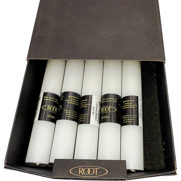 Root Candles Unscented Arista 9-Inch Beeswax Dinner Candles White 5-Count New - Picture 5 of 8